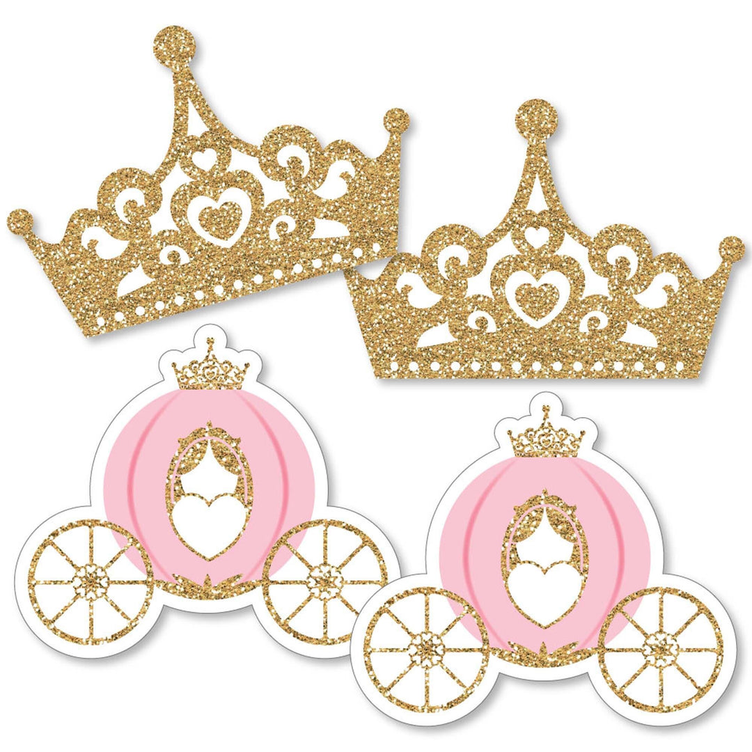 Little Princess Crown - Decorations DIY Pink and Gold Princess Baby Shower or Birthday Party Essentials - Set of 20