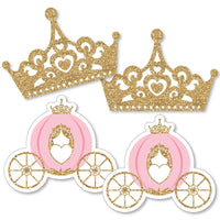 Little Princess Crown - Decorations DIY Pink and Gold Princess Baby Shower or Birthday Party Essentials - Set of 20
