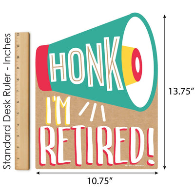 Honk, I'm Retired - Outdoor Lawn Sign - Retirement Party Yard Sign - 1 Piece