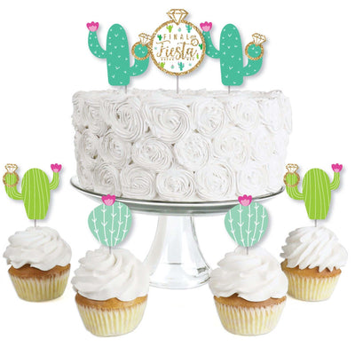 Final Fiesta - Dessert Cupcake Toppers - Last Fiesta Bachelorette Party Clear Treat Picks - Set of 24