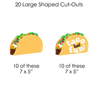 Taco 'Bout Fun - Mexican Fiesta DIY Decorations - Clothespin Garland Banner - 44 Pieces