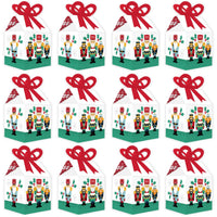 Christmas Nutcracker - Square Favor Gift Boxes - Holiday Party Bow Boxes - Set of 12