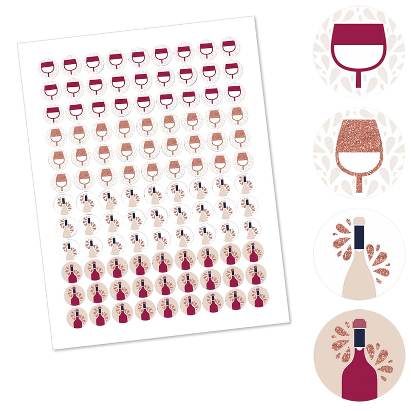 But First, Wine - Wine Tasting Party Round Candy Sticker Favors - Labels Fit Hershey&