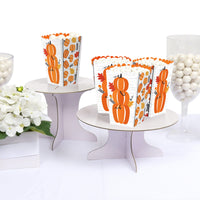 Fall Pumpkin - Halloween or Thanksgiving Party Favor Popcorn Treat Boxes - Set of 12