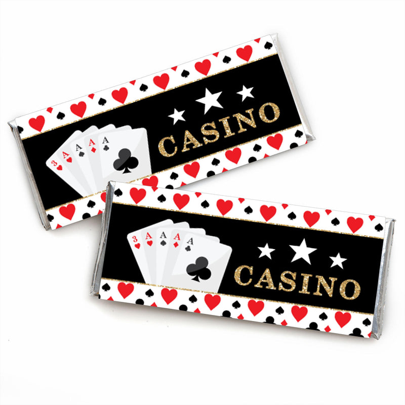 Las Vegas - Candy Bar Wrapper Casino Party Favors - Set of 24
