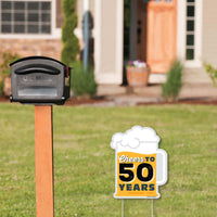 Cheers and Beers to 50 Years - Outdoor Lawn Sign - 50th Birthday Party Yard Sign - 1 Piece
