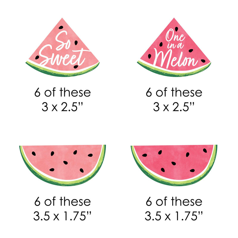 Sweet Watermelon - DIY Shaped Fruit Party Cut-Outs - 24 Count