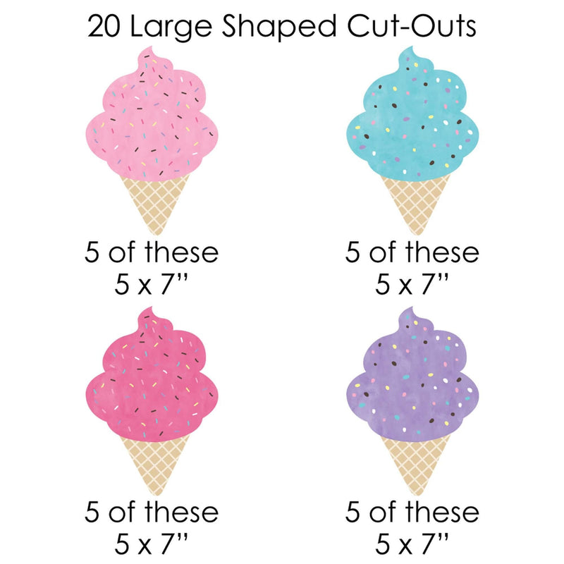 Scoop Up The Fun - Ice Cream - Sprinkles Party DIY Decorations - Clothespin Garland Banner - 44 Pieces