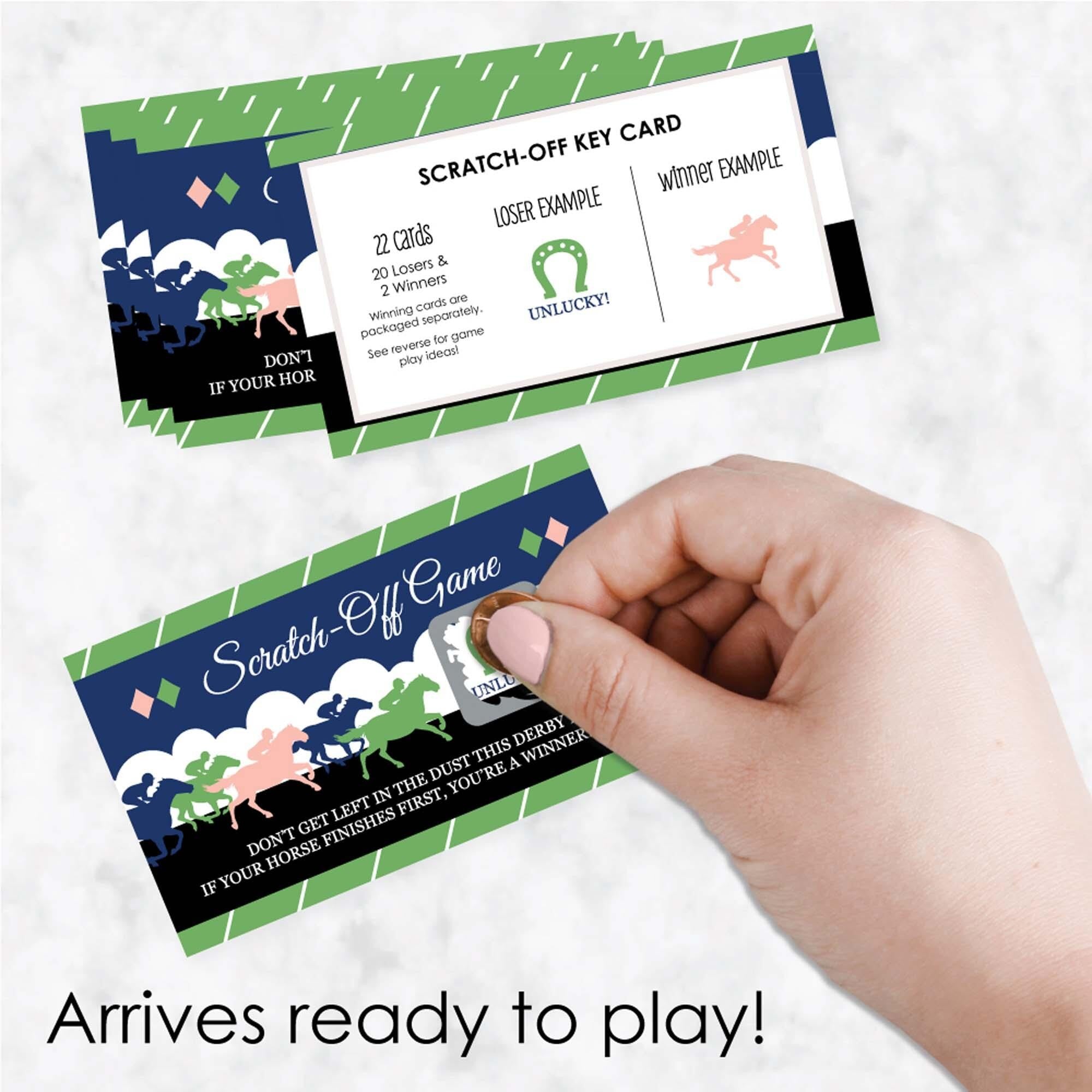 VAVINCI Horse Race Scratch Off Games - Kentucky Derby Party Cards, 50 Sets With Stickers - View #5