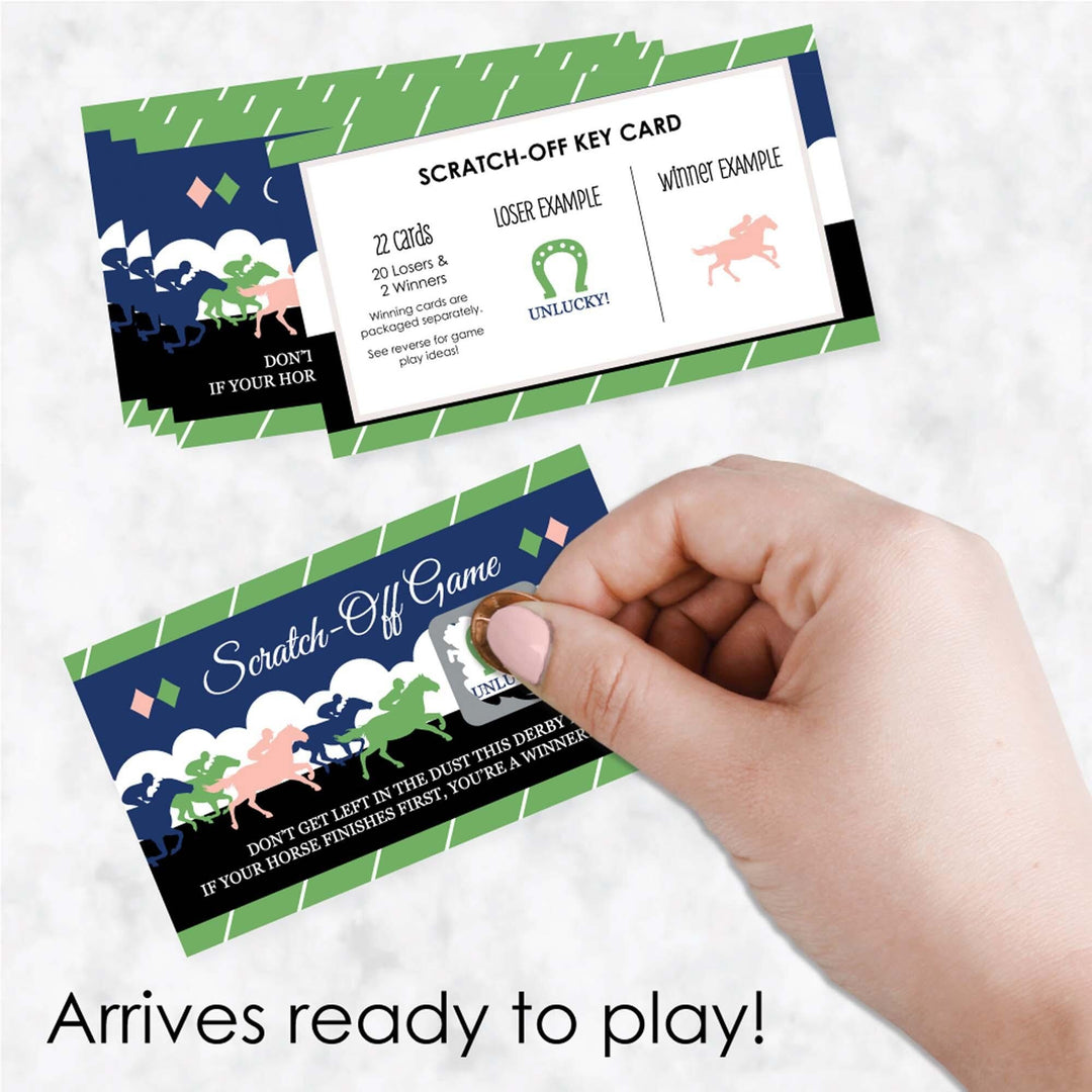 Kentucky Horse Derby - Horse Race Party Game Scratch Off Cards - 22 ct
