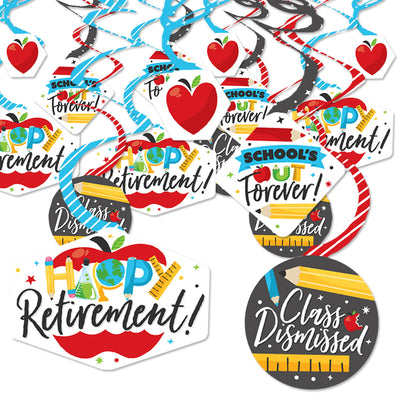 Teacher Retirement - Happy Retirement Party Hanging Decor - Party Decoration Swirls - Set of 40