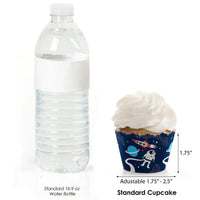 Blast Off to Outer Space - Rocket Ship Baby Shower or Birthday Party Decorations - Party Cupcake Wrappers - Set of 12