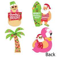 Tropical Christmas - Santa, Snowman, Palm Tree Decorations DIY Beach Santa Holiday Party Essentials - Set of 20