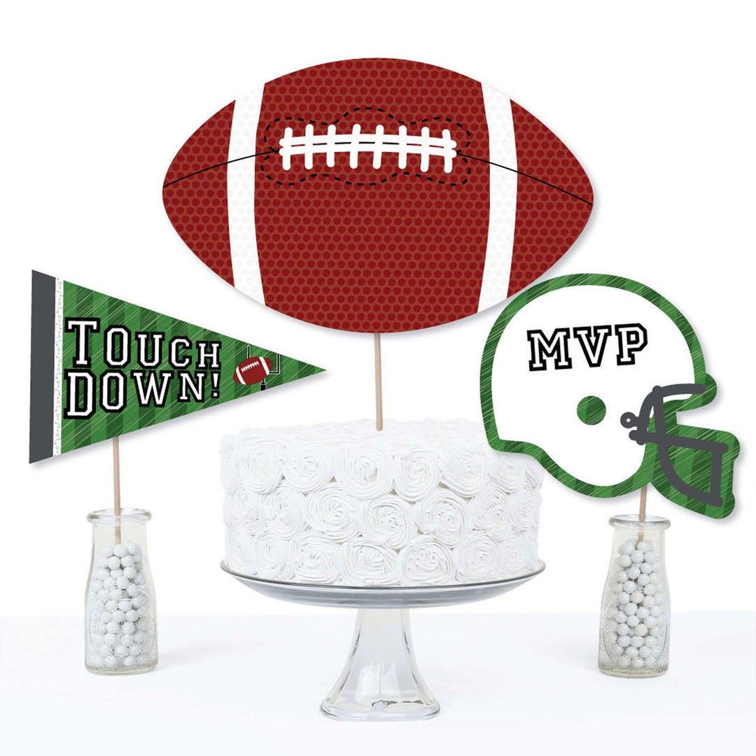 End Zone - Football - Baby Shower or Birthday Party Centerpiece Sticks - Table Toppers - Set of 15