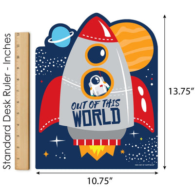 Blast Off to Outer Space - Outdoor Lawn Sign - Rocket Ship Baby Shower or Birthday Party Yard Sign - 1 Piece