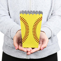 Grand Slam - Fastpitch Softball - Birthday Party or Baby Shower Favor Popcorn Treat Boxes - Set of 12