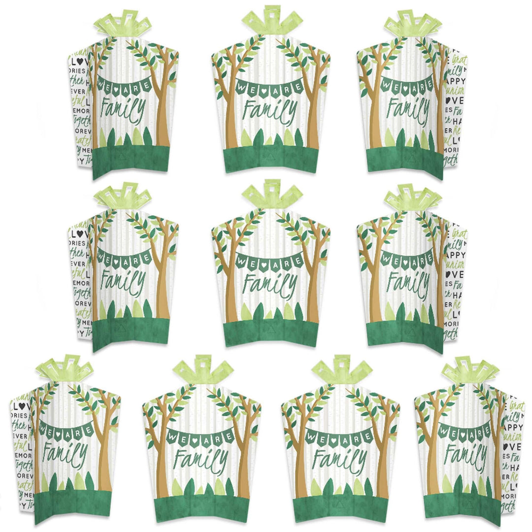 Family Tree Reunion - Table Decorations - Family Gathering Party Fold and Flare Centerpieces - 10 Count
