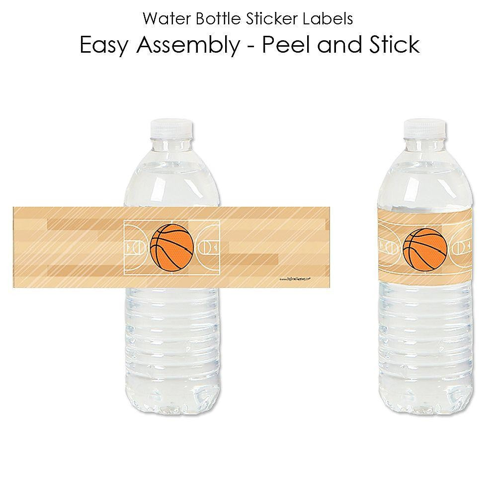 Nothin' But Net - Basketball - Baby Shower or Birthday Party Water Bottle Sticker Labels - Set of 20