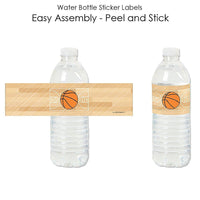Nothin' But Net - Basketball - Baby Shower or Birthday Party Water Bottle Sticker Labels - Set of 20