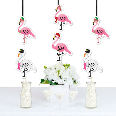 Flamingle Bells - Flamingo Decorations DIY Tropical Flamingo Christmas Party Essentials - Set of 20