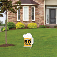 Cheers and Beers to 50 Years - Outdoor Lawn Sign - 50th Birthday Party Yard Sign - 1 Piece