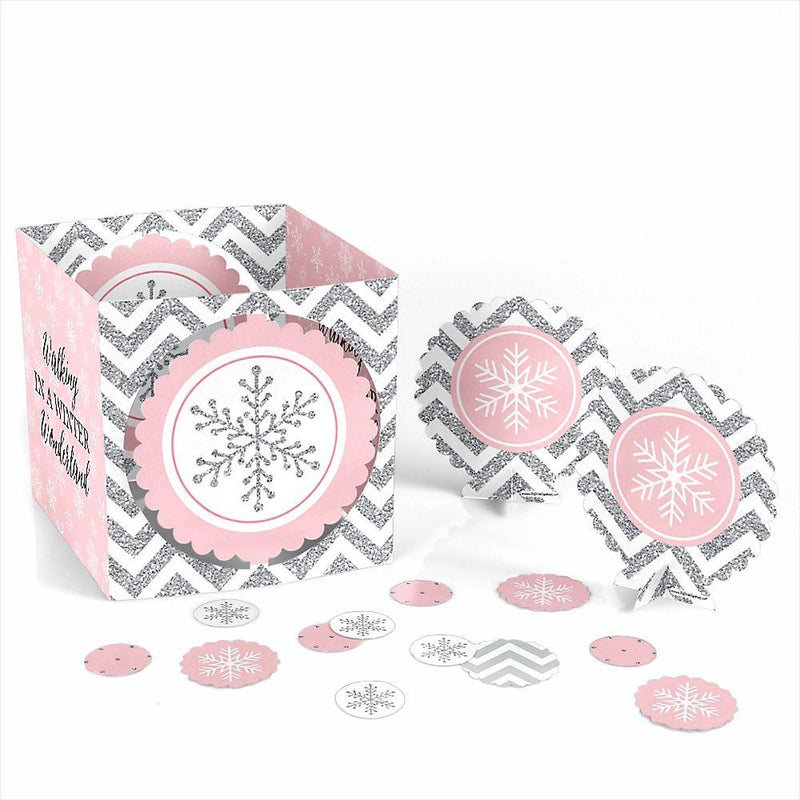 Pink Winter Wonderland - Holiday Snowflake Birthday Party and Baby Shower Centerpiece & Table Decoration Kit
