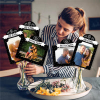 Mr. and Mrs. - Black and White Wedding or Bridal Shower Picture Centerpiece Sticks - Photo Table Toppers - 15 Pieces