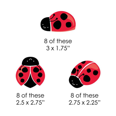 Happy Little Ladybug - DIY Shaped Baby Shower or Birthday Party Cut-Outs - 24 ct
