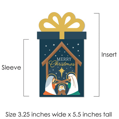 Holy Nativity - Manger Scene Religious Christmas Money and Gift Card Sleeves - Nifty Gifty Card Holders - Set of 8