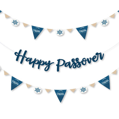 Happy Passover - Pesach Jewish Holiday Party Letter Banner Decoration - 36 Banner Cutouts and Happy Passover Banner Letters