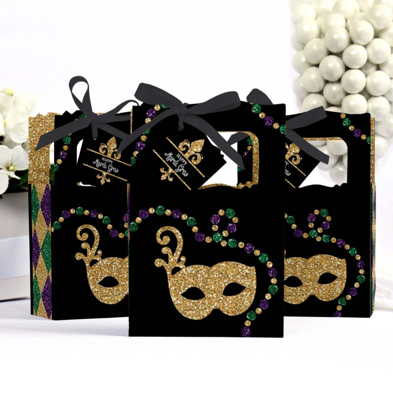Mardi Gras - Masquerade Party Favor Boxes - Set of 12