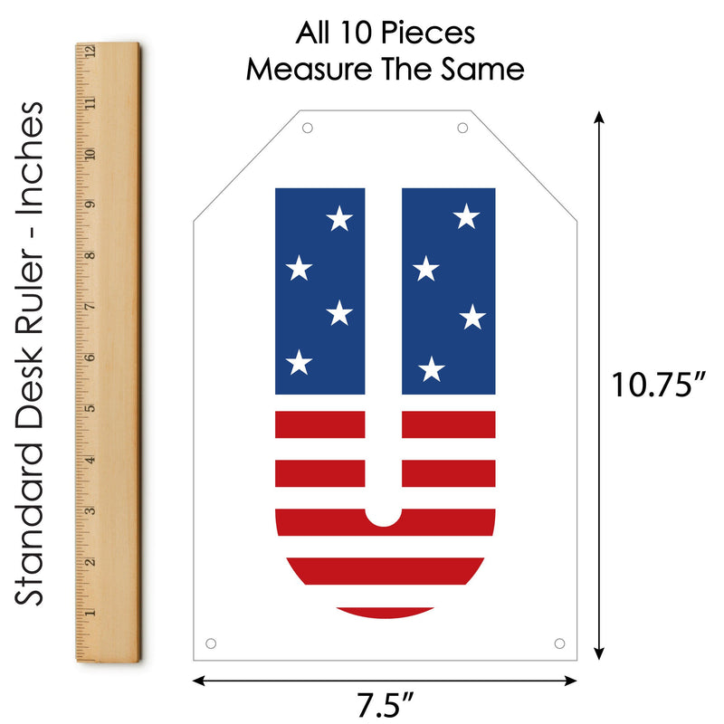 Stars & Stripes - Hanging Vertical Paper Door Banners - Memorial Day, 4th of July and Labor Day USA Patriotic Party Wall Decoration Kit - Indoor Door Decor