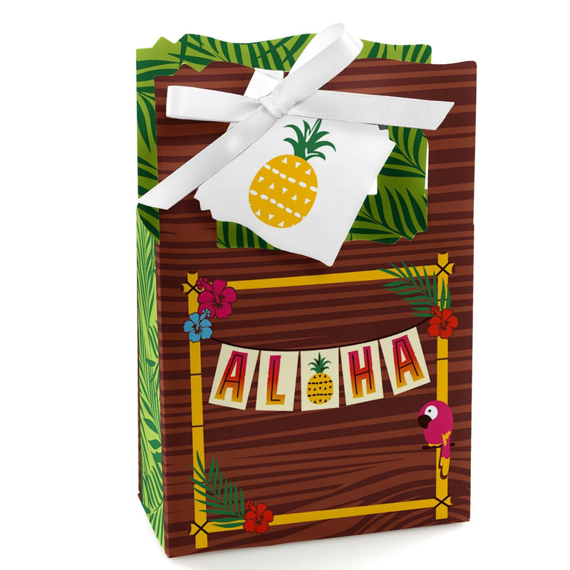 Tiki Luau - Tropical Hawaiian Summer Party Favor Boxes - Set of 12