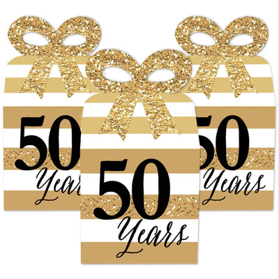 We Still Do - 50th Wedding Anniversary - Square Favor Gift Boxes - Anniversary Party Bow Boxes - Set of 12