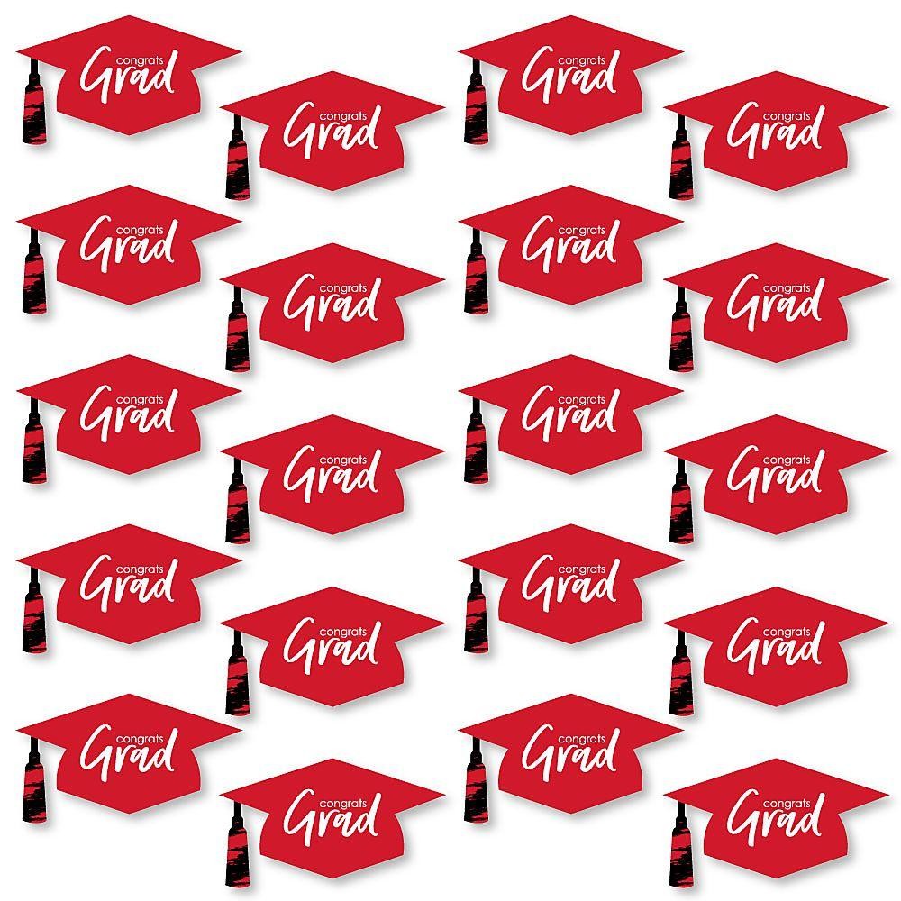 Red Grad - Best is Yet to Come - Graduation Hat Decorations DIY Large Red Graduation Party Essentials - 20 Count
