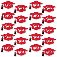 Red Grad - Best is Yet to Come - Graduation Hat Decorations DIY Large Red Graduation Party Essentials - 20 Count