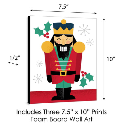 Christmas Nutcracker - Holiday Wall Art Room Decor - 7.5 x 10 inches - Set of 3 Prints
