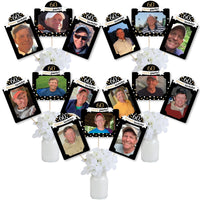 Adult 60th Birthday - Gold - Birthday Party Picture Centerpiece Sticks - Photo Table Toppers - 15 Pieces