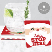 Jolly Santa Claus - Funny Christmas Party Decorations - Drink Coasters - Set of 6