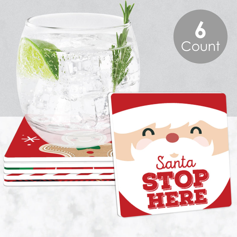 Jolly Santa Claus - Funny Christmas Party Decorations - Drink Coasters - Set of 6
