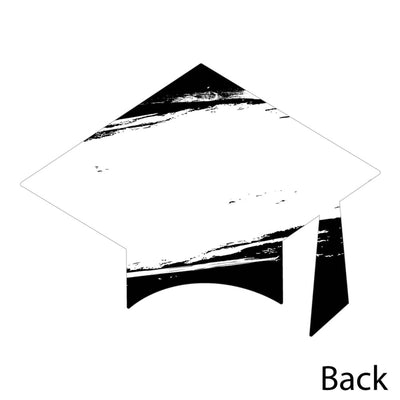 Black and White Grad - Best is Yet to Come - Shaped Thank You Cards - Black and White Graduation Party Thank You Note Cards with Envelopes - Set of 12