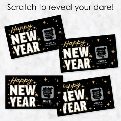Hello New Year - NYE Party Game Scratch Off Dare Cards - 22 Count