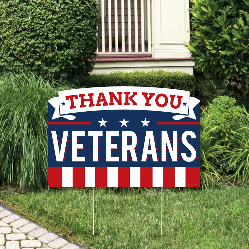 Thank You Veterans - Support Our Troops Yard Sign Lawn Decorations - Party Yardy Sign