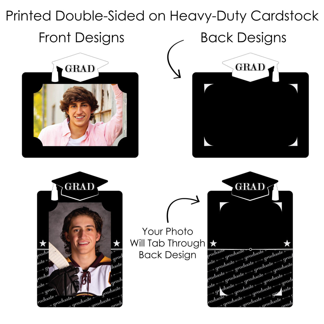 Graduation Cheers - Graduation Party Picture Centerpiece Sticks - Photo Table Toppers - 15 Pieces