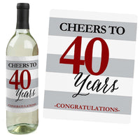 We Still Do - 40th Wedding Anniversary Decorations for Women and Men - Wine Bottle Label Stickers - Set of 4