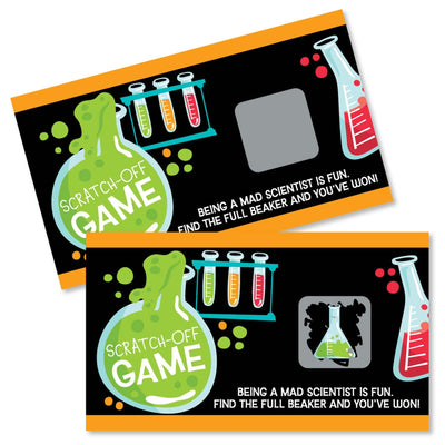 Scientist Lab - Mad Science Baby Shower or Birthday Party Game Scratch Off Cards - 22 Count