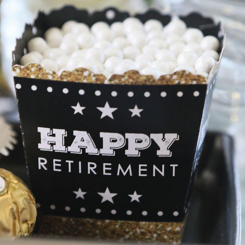 Happy Retirement - Party Mini Favor Boxes - Retirement Party Treat Candy Boxes - Set of 12