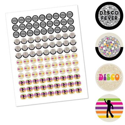70's Disco - Round Candy Labels 1970s Party Favors - Fits Hershey's Kisses - 108 ct