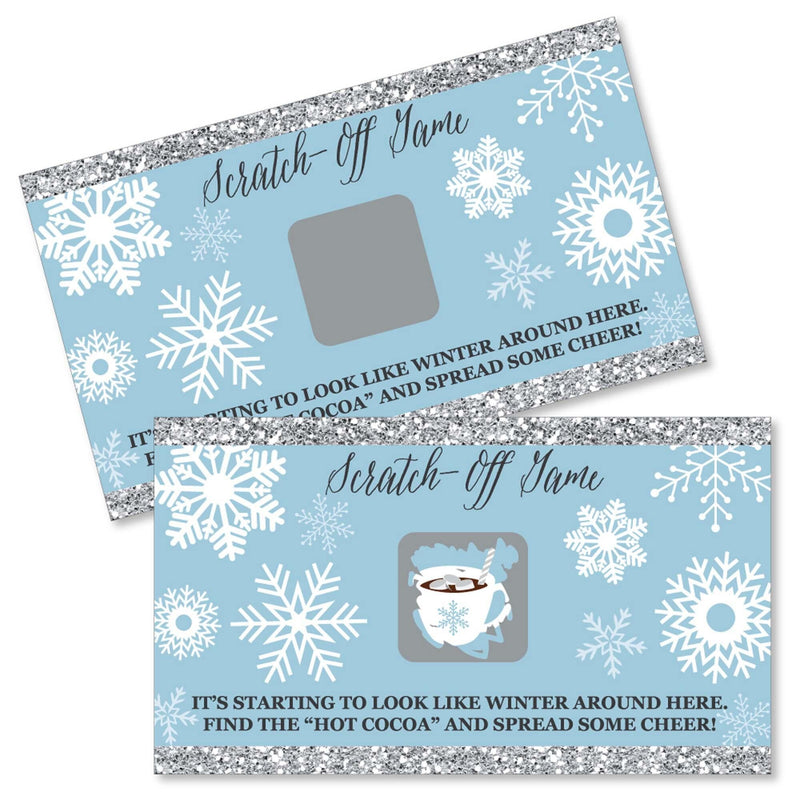 Winter Wonderland - Snowflake Holiday Party and Winter Wedding Game Scratch Off Cards - 22 Count