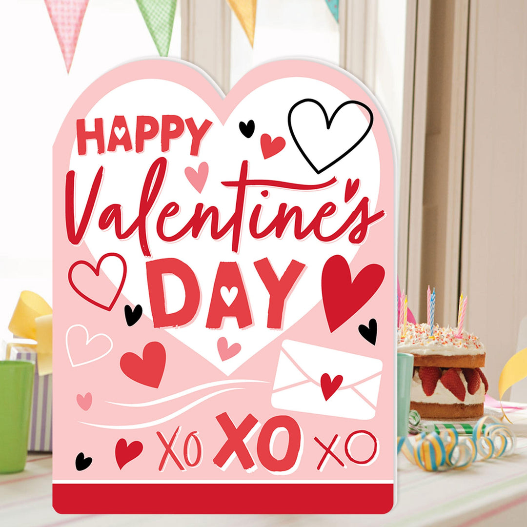 Happy Valentine's Day - Kids Valentine's Day Giant Greeting Card - Big Shaped Jumborific Card - 16.5 x 22 inches